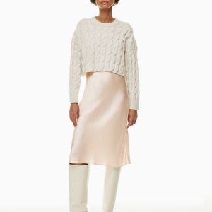 Babaton Slip Satin Midi Skirt
